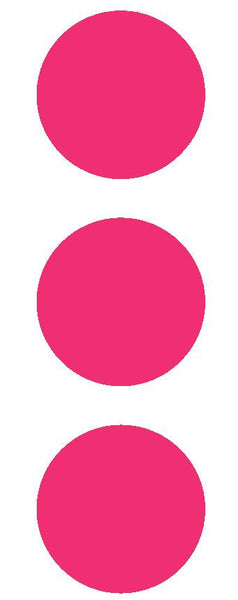 3 Hot Pink Round Color Code Inventory Label Dots Stickers