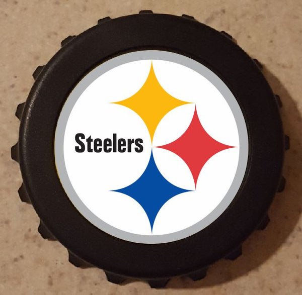 Pittsburgh Steelers Bottle Opener Refrigerator Magnet 3' Bottle Cap