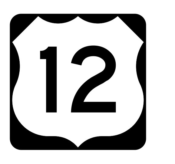 US Route 12 Sticker R1880 Highway Sign Road Sign