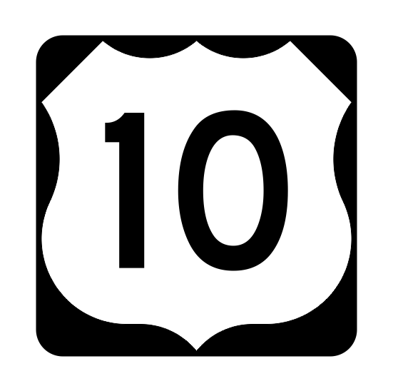 US Route 10 Sticker R1878 Highway Sign Road Sign – Winter Park 