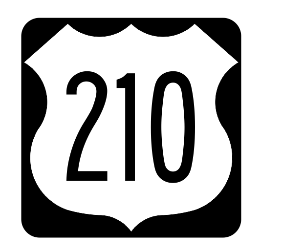 US Route 210 Sticker R2144 Highway Sign Road Sign