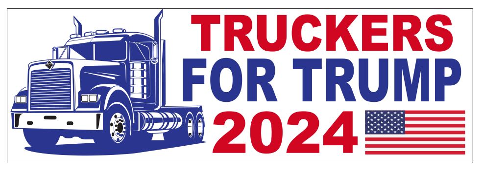 Truckers For Trump 2024 Bumper Sticker B22