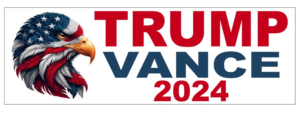 Trump Vance 2024 Bumper Sticker B43 American Eagle