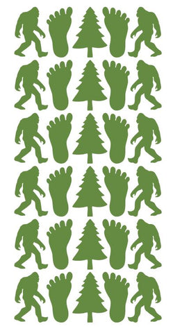 Moss Green Stickers Bigfoot Sasquatch Sticker 1-1/4" D01