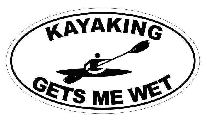 Kayaking Oval Bumper Sticker or Helmet Sticker D3037 Euro Oval Canoe Kayak