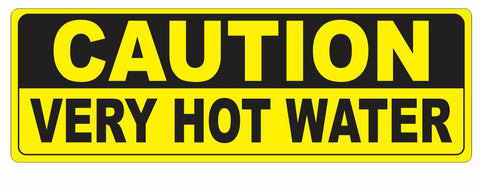 Caution Very Hot Water Sticker D3661