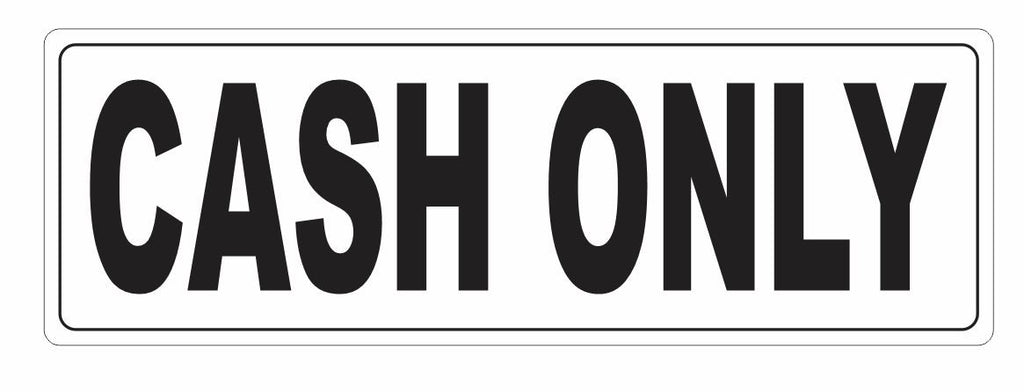 Cash Only Sticker D3670