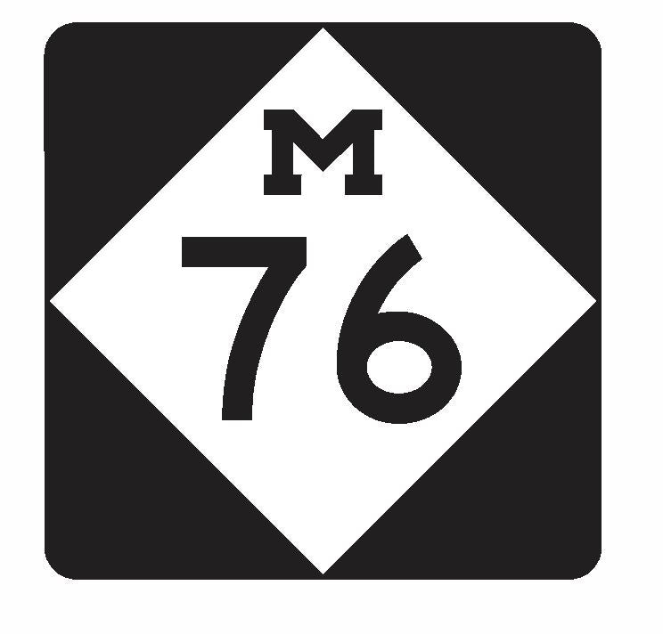 Michigan State Highway 76 Sticker R3187 Highway Sign