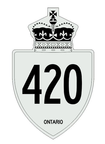 Ontario Highway 420 Sticker R3193 Highway Sign