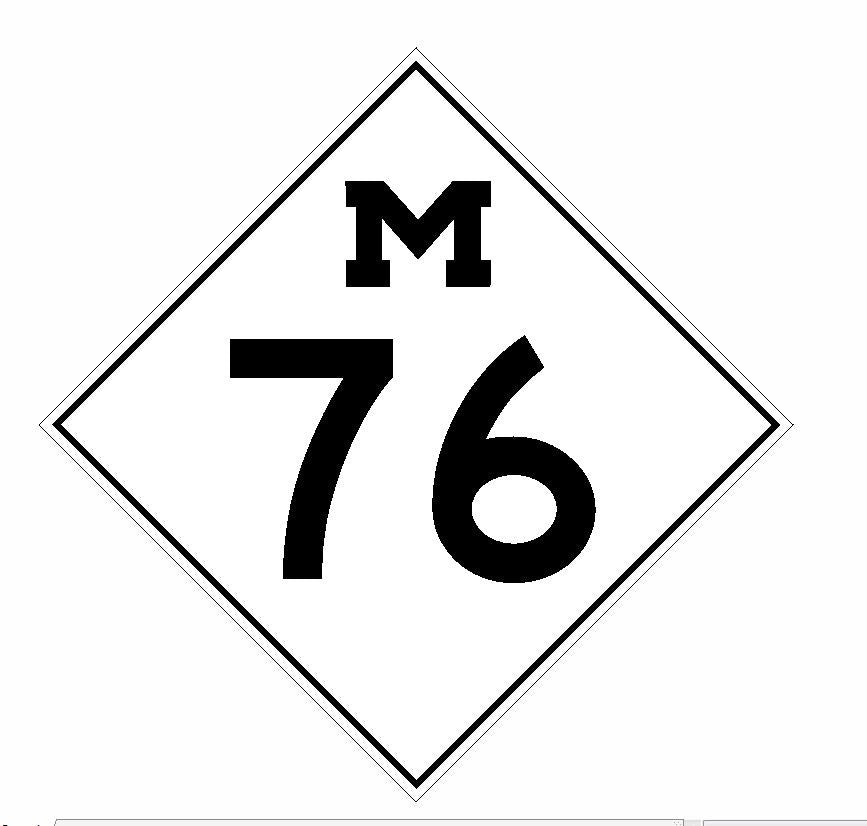 Michigan State Highway 76 Sticker R3186 Highway Sign