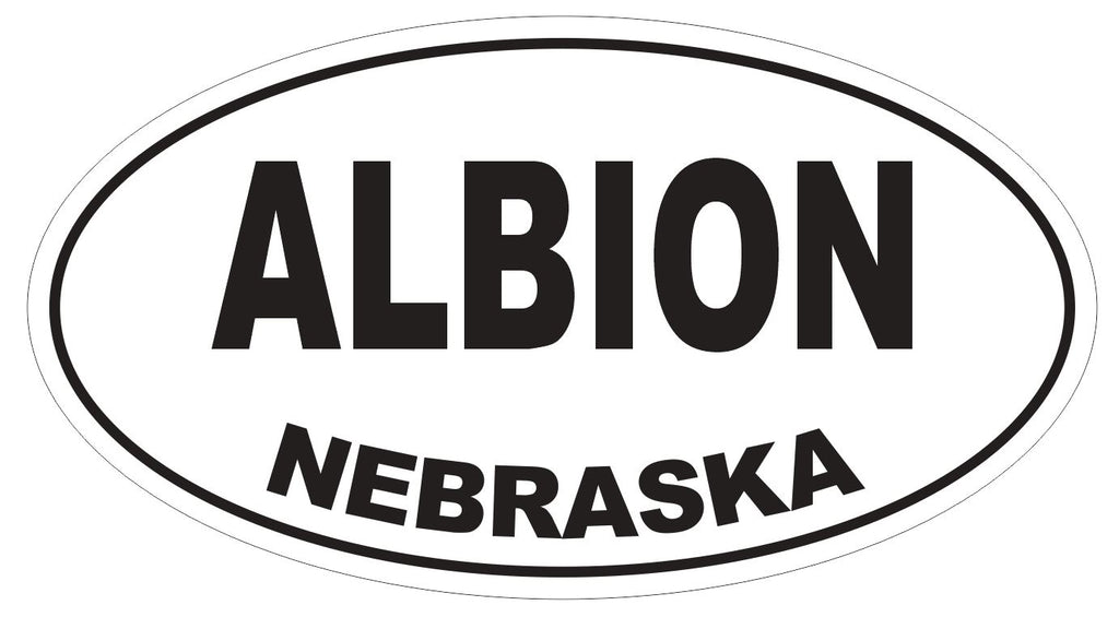 Albion Nebraska Oval Bumper Sticker or Helmet Sticker D5000