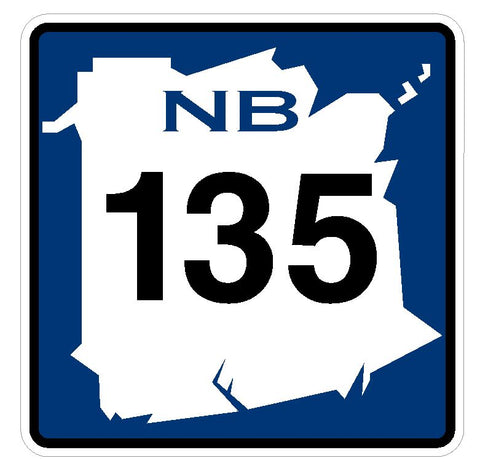 New Brunswick Route 135 Sticker Decal R4793 Canada Highway Route Sign Canadian