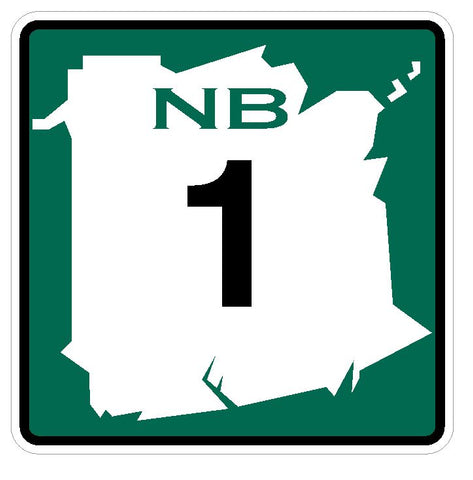 New Brunswick Route 1 Sticker Decal R4751 Canada Highway Route Sign