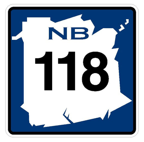 New Brunswick Route 118 Sticker Decal R4779 Canada Highway Route Sign Canadian