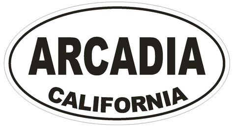 Arcadia California Oval Bumper Sticker or Helmet Sticker D2848 Euro Oval - Winter Park Products