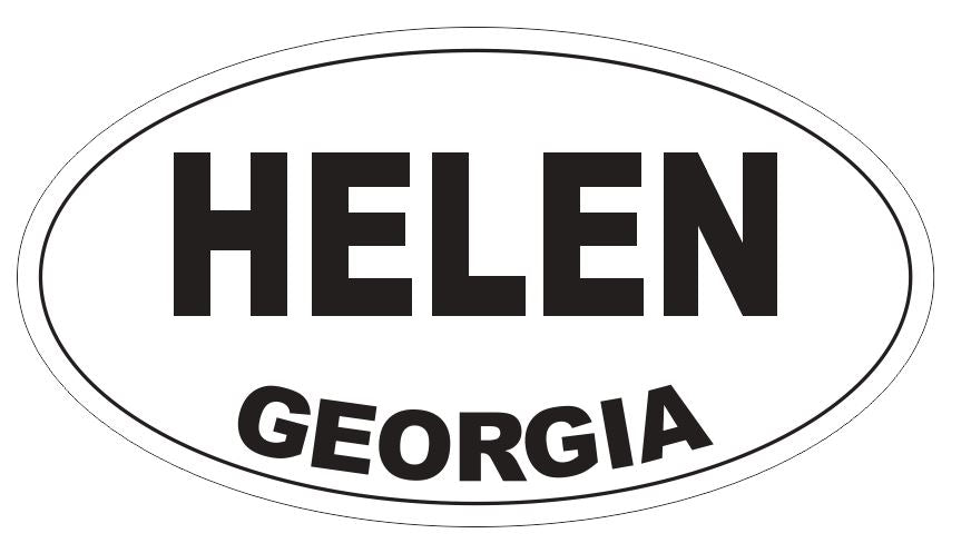 Helen Georgia Oval Bumper Sticker or Helmet Sticker D3750 Euro Oval