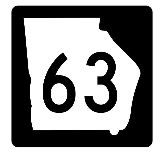 Georgia State Route 63 Sticker R3609 Highway Sign