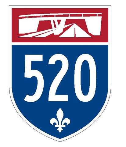 Quebec Autoroute 520 Sticker Decal R4832 Canada Highway Route Sign Canadian