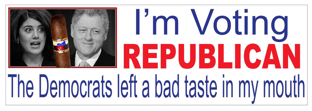 Vote Republican Bumper Sticker or Helmet Sticker D3726 Clinton Lewinsky