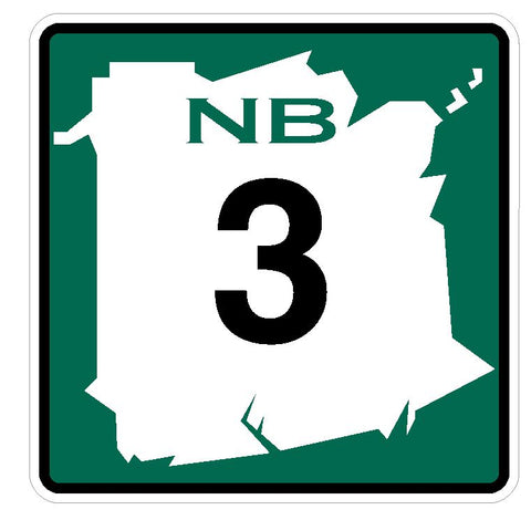 New Brunswick Route 3 Sticker Decal R4752 Canada Highway Route Sign