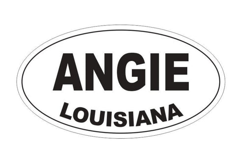 Angie Louisiana Oval Bumper Sticker or Helmet Sticker D3772