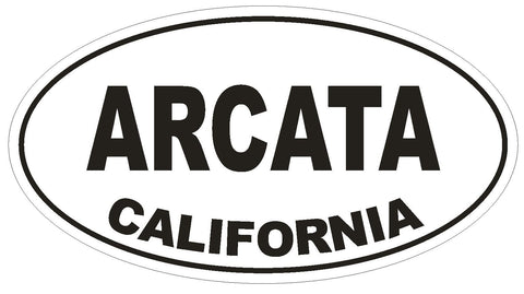 Arcata California Oval Bumper Sticker or Helmet Sticker D2849 Euro Oval - Winter Park Products