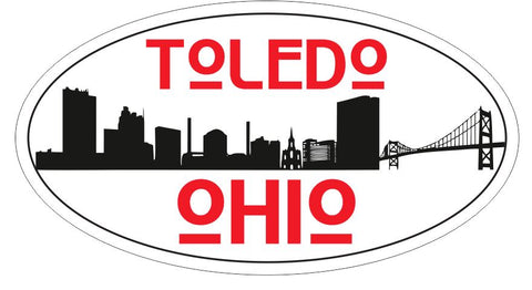 Toledo Ohio Oval Bumper Sticker or Helmet Sticker D5529