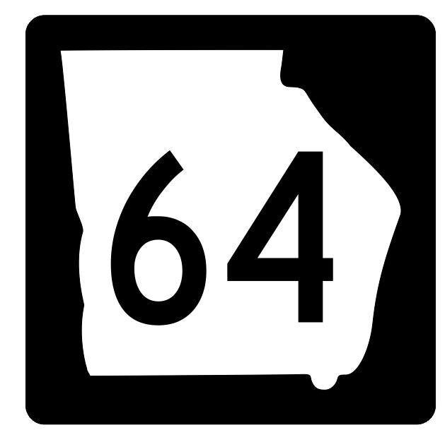 Georgia State Route 64 Sticker R3610 Highway Sign