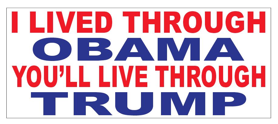 Obama Trump Bumper Sticker or Helmet Sticker D3727 Republican