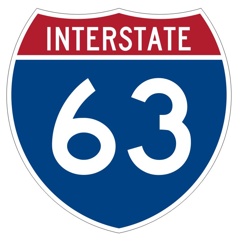 Interstate 63 Sticker R4547 Highway Sign Road Sign Decal