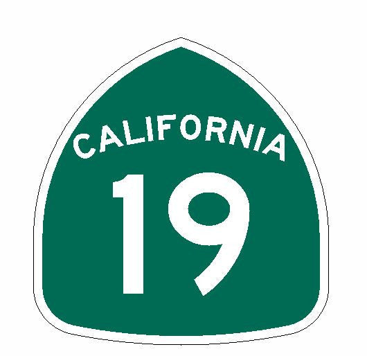 California State Route 19 Sticker Decal R1113 Highway Sign - Winter Park Products