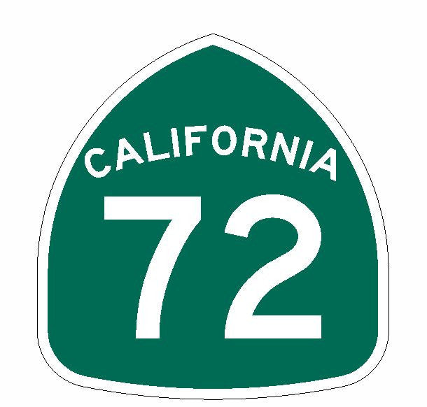 California State Route 72 Sticker Decal R1116 - Winter Park Products