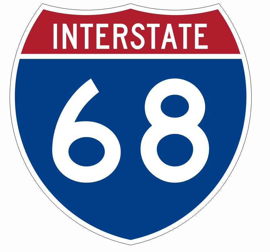 Interstate 68 Sticker Decal R916 Highway Sign - Winter Park Products