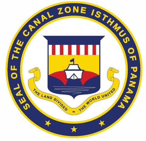 Seal of Panama Canal Zone Sticker / Decal R731 - Winter Park Products