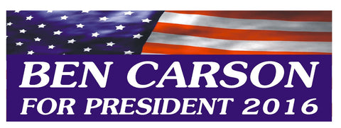 Carson 2016 Dr Ben Carson FOR PRESIDENT BUMPER STICKER  D842 - Winter Park Products