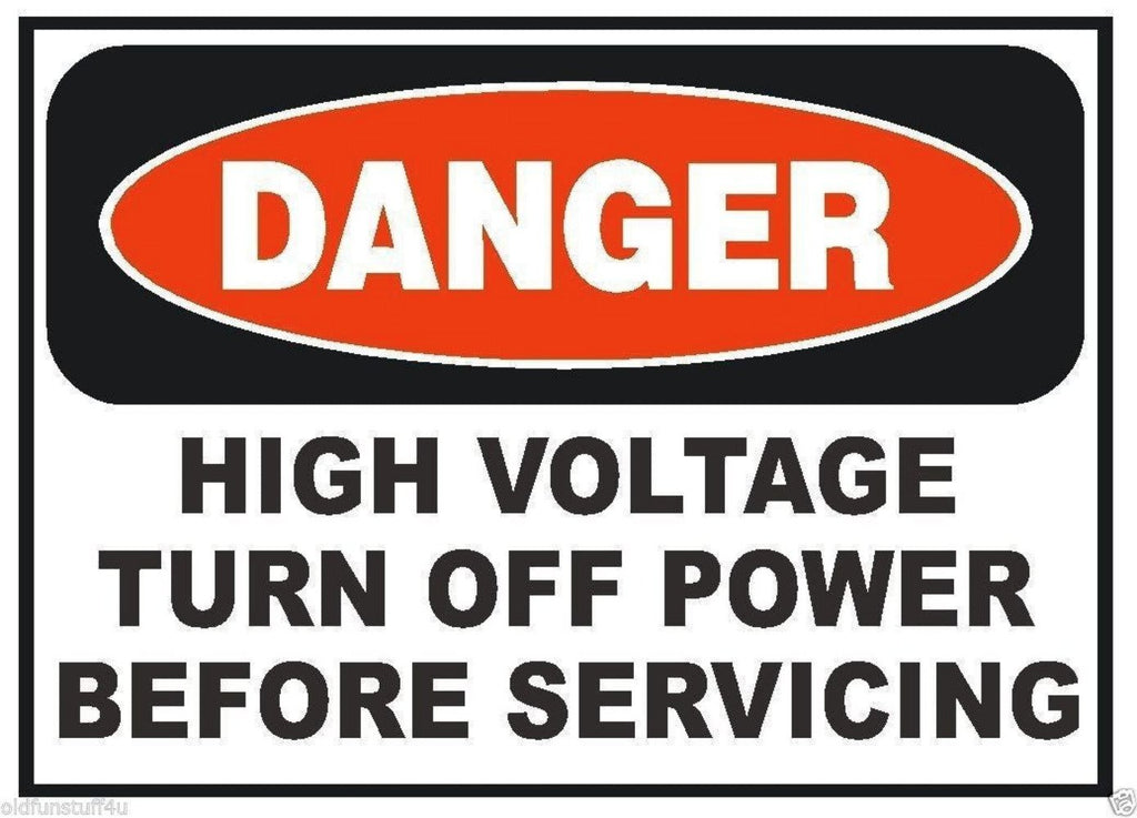 Danger High Voltage Turn Off OSHA Safety Sign Decal Sticker Label D280 - Winter Park Products