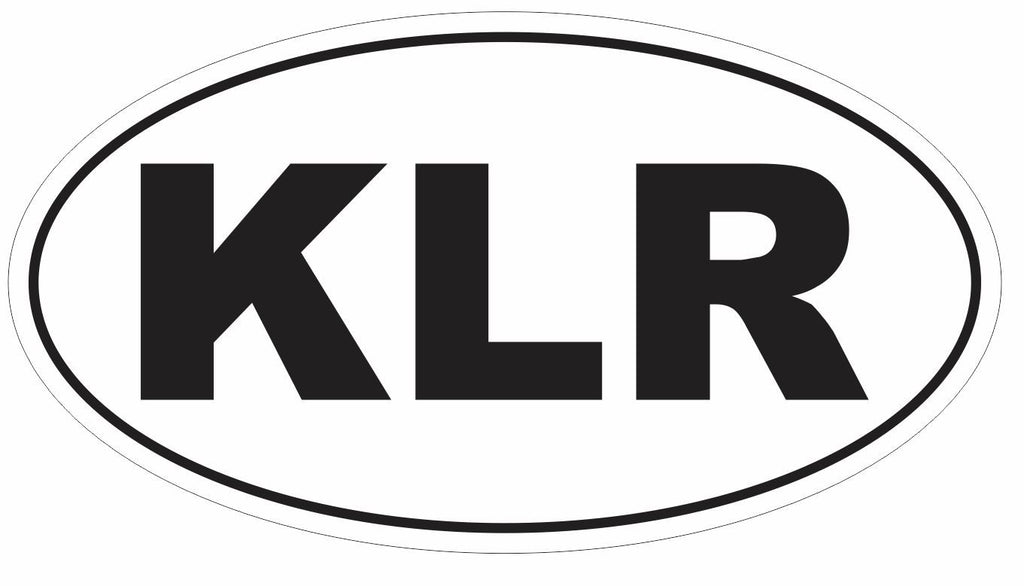 KLR Oval Bumper Sticker or Helmet Sticker D3040 Euro Oval - Winter Park Products