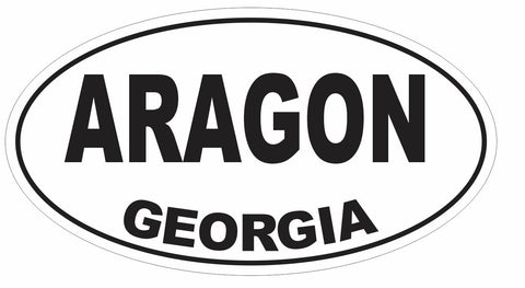 Aragon Georgia Oval Bumper Sticker or Helmet Sticker D2986 Euro Oval - Winter Park Products