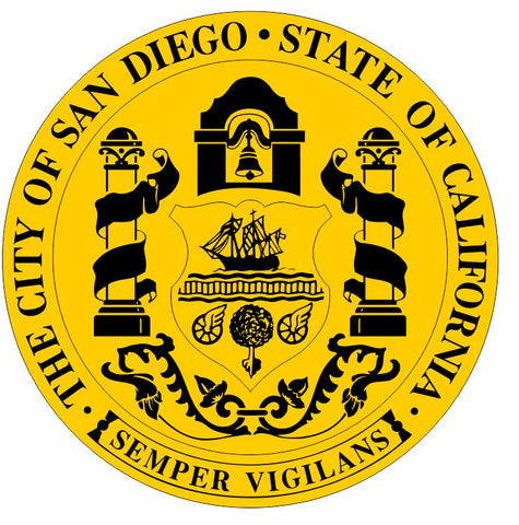 Seal of San Diego California Sticker / Decal R672 - Winter Park Products