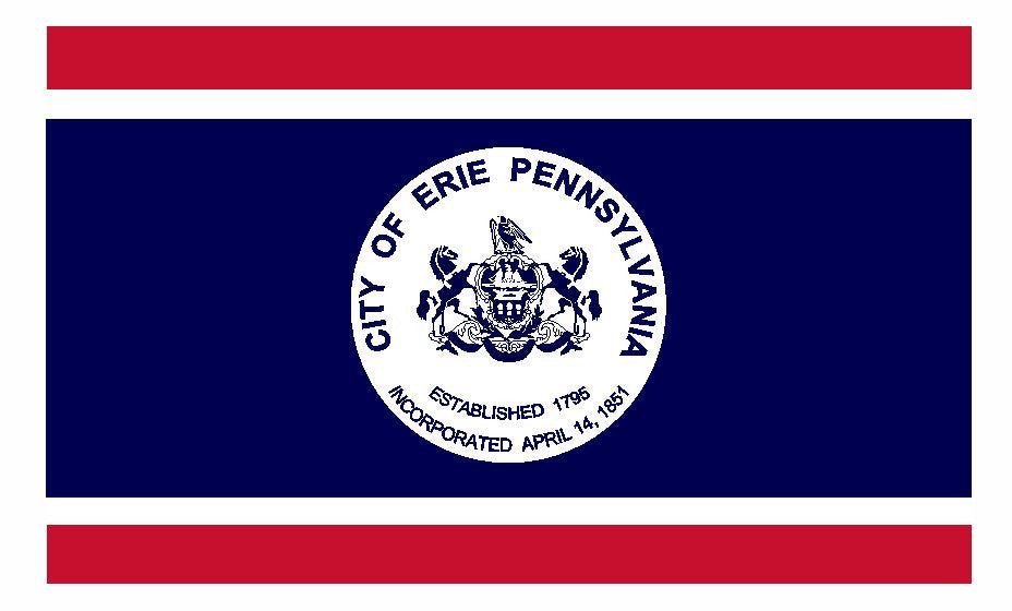 Erie Pennsylvania Flag Sticker / Decal F667 - Winter Park Products