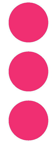 3" Hot Pink Round Color Code Inventory Label Dots Stickers - Winter Park Products