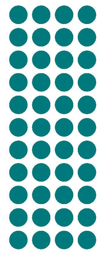 3/4" Turquoise Round Color Code Inventory Label Dot Stickers - Winter Park Products