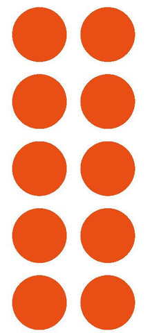 2" Orange Round Color Coded Inventory Label Dots Stickers - Winter Park Products