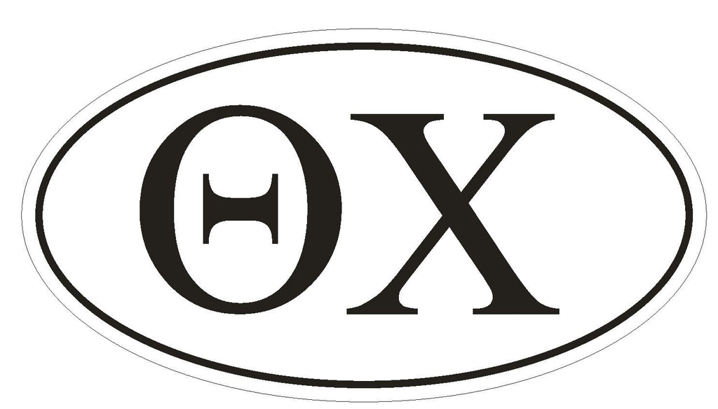Theta Chi Fraternity EURO OVAL Bumper Sticker or Helmet Sticker D573 - Winter Park Products