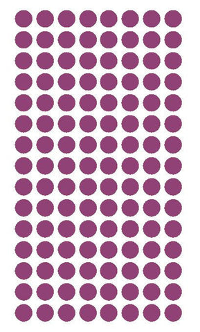 1/4" PLUM Round Color Coding Inventory Label Dots Stickers - Winter Park Products