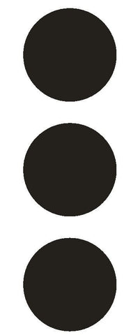 3" Black Round Color Code Inventory Label Dots Stickers - Winter Park Products