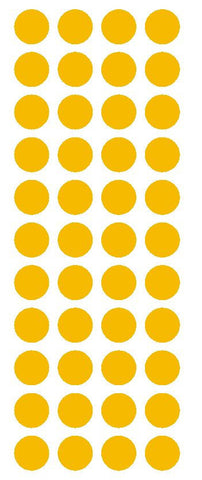 3/4" Golden Yellow Round Color Code Inventory Label Dot Stickers - Winter Park Products