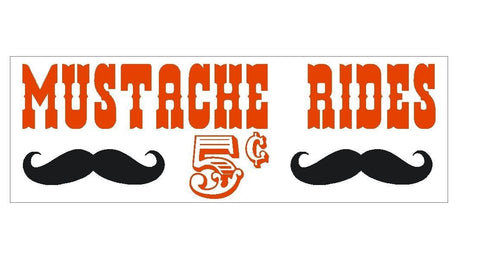 Mustache Rides 5 ¢ FUNNY Bumper Sticker or Helmet Sticker MADE IN THE USA D284 - Winter Park Products