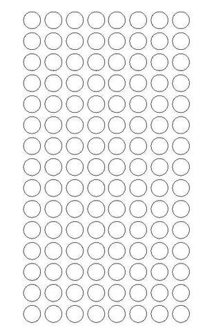 1/4" WHITE Round Vinyl Color Coded Inventory Label Dots Stickers - Winter Park Products