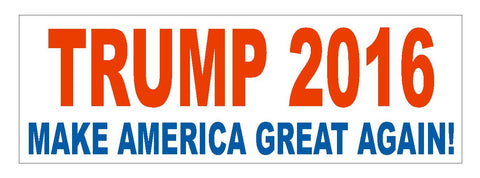 DONALD TRUMP 2016 TRUMP FOR PRESIDENT BUMPER STICKER 3" x 9" D821 - Winter Park Products